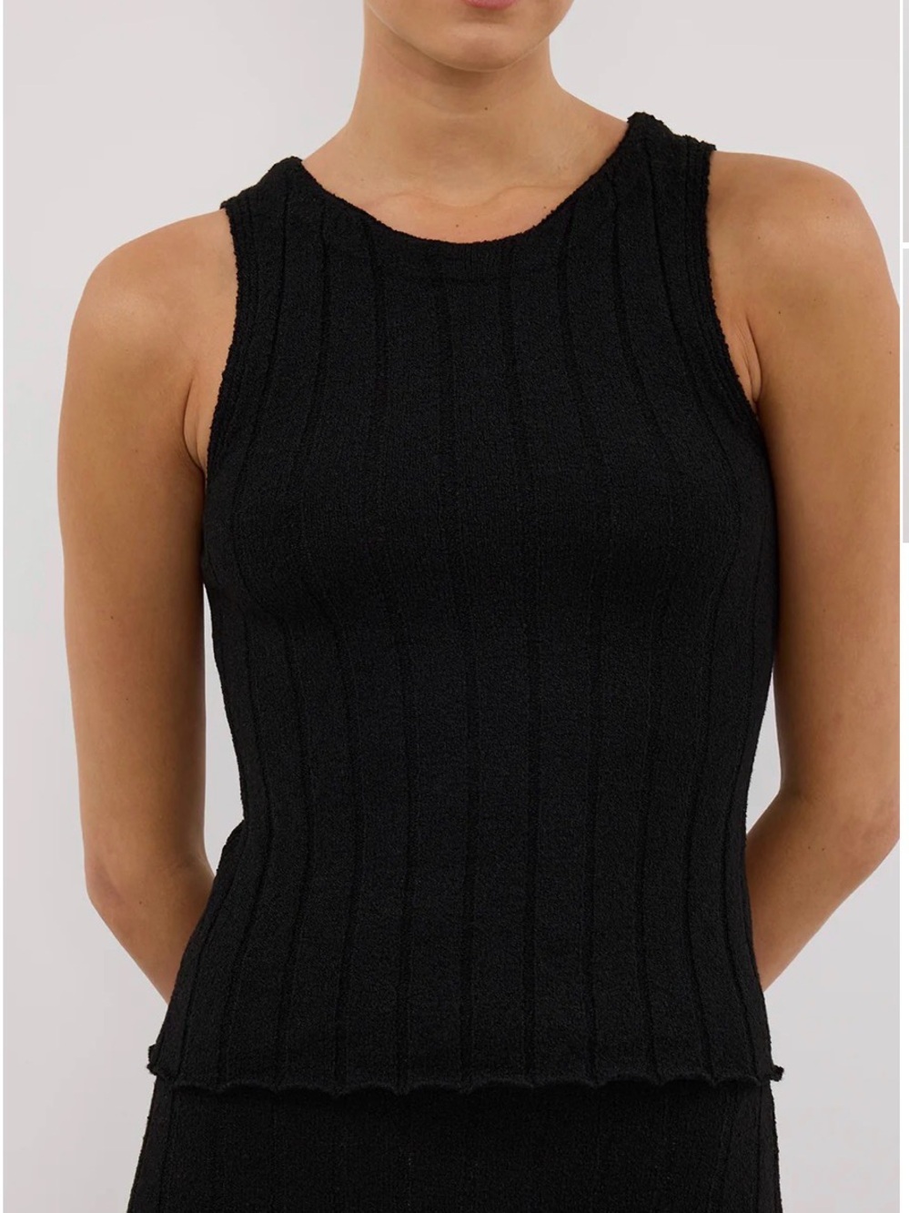 DISSH REM Black Ribbed Tank Top XS NWT